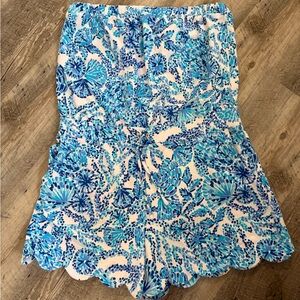 Lilly Pulitzer Blue and White Patterned Romper